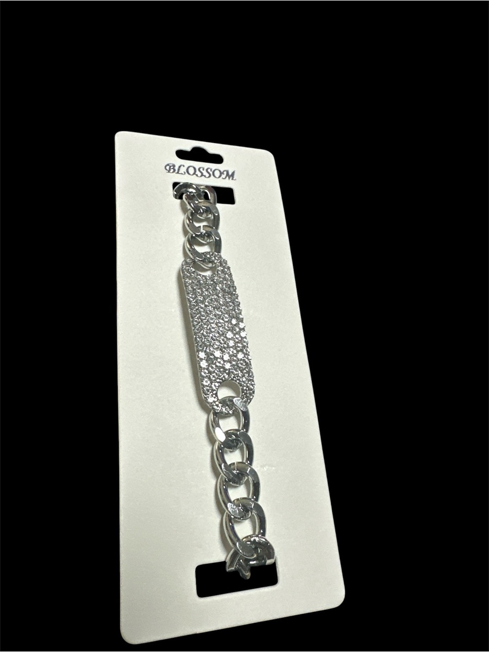 NWT! Silver Crystal Bar & Link Bracelet